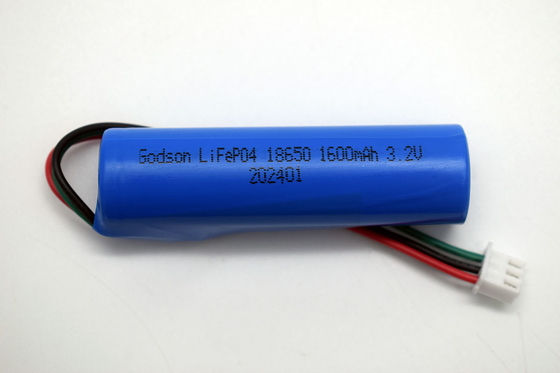 LiFePO4 18650 بطارية الليثيوم الضوئية الطارئة 1600mAh 3.2V نوع العصا مع رابط NTC JST-XH-3P UL1007