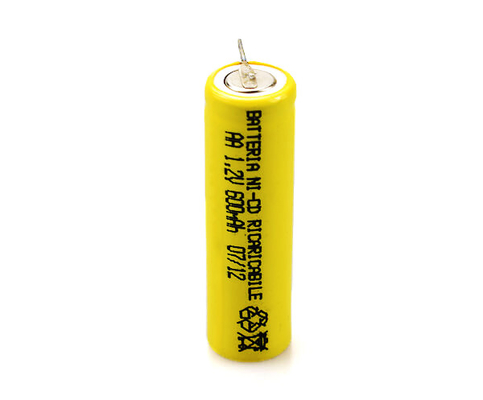بطارية ني سي دي 16.6 جرام 1.2 فولت قابلة لإعادة الشحن أصفر PVC AA600mAh