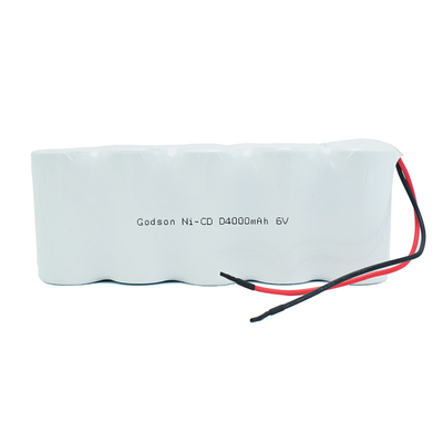 حزمة بطارية Ni Cd القابلة لإعادة الشحن D4000mAh بطاريات دورة الحياة 6.0 فولت