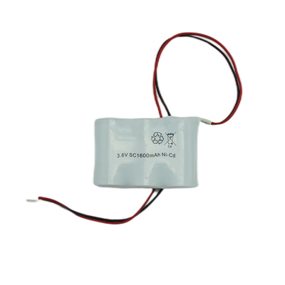 SC1600mAh بطاريات ضوء خروج الطوارئ 3.6 فولت بطارية نيكل كادميوم قابلة لإعادة الشحن