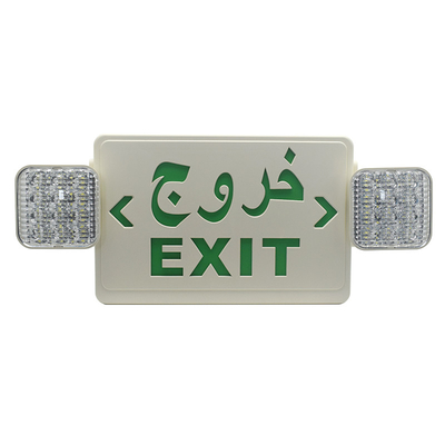 علامة خروج الطوارئ باللون الأخضر LED بطارية مزدوجة الوجهين AC85 - 265V 50 / 60H