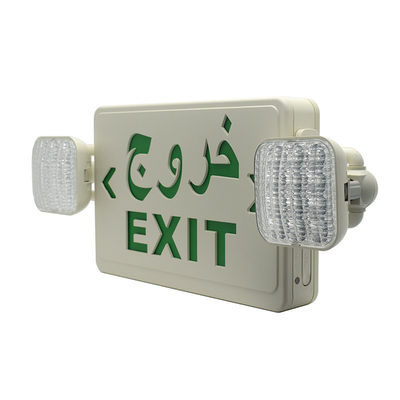 علامة خروج الطوارئ باللون الأخضر LED بطارية مزدوجة الوجهين AC85 - 265V 50 / 60H