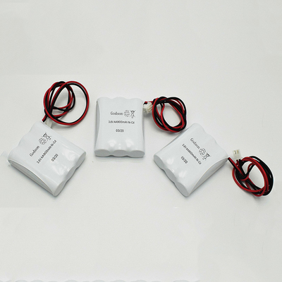 حزمة بطاريات ضوء خروج الطوارئ AA من NiCD AA900mAh 3.6V SBS قابلة لإعادة الشحن