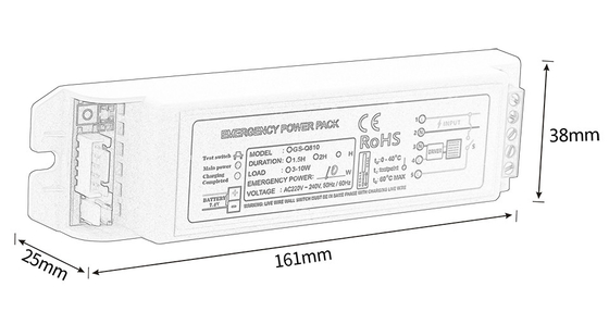 IP20 الطوارئ مجموعة الطاقة عاكس النوع المحافظ الطوارئ الطاقة الكاملة ≤10W GS-Q810
