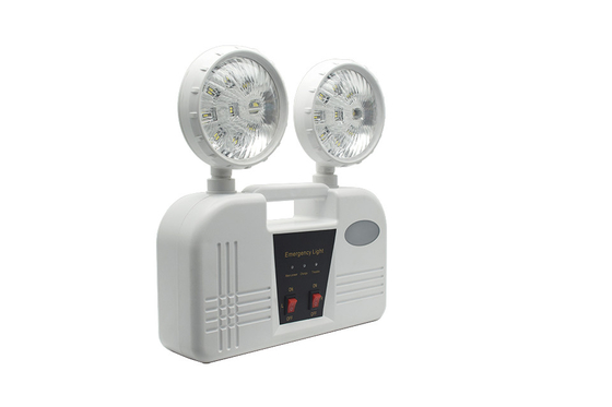 مدة 3 ساعات 6W مصباح الطوارئ ذو رأس مزدوج AC 85-265V ABS