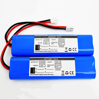 18650 3000mAh 6.4 فولت جانبًا بجانب نوع بطاريات LiFePO4 أداء درجة حرارة عالية