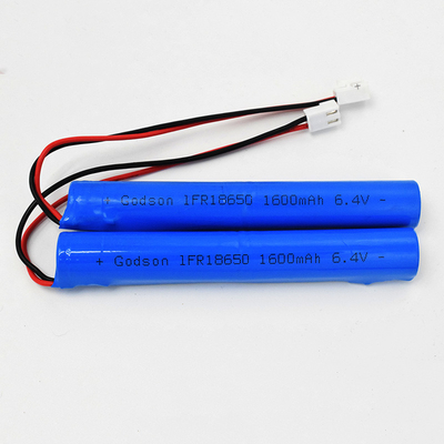 بطاريات IFR 1600mAh 6.4 فولت 18650 LiFePO4 نوع العصا سهلة التثبيت