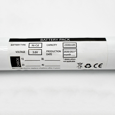 3.6 فولت 2500mAh بطارية Ni-CD لإضاءة الطوارئ مع كفاءة عالية في التكلفة