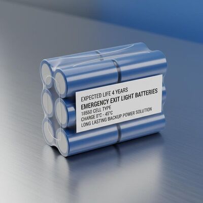 عمر افتراضي متوقع 4 سنوات بطاريات إضاءة مخارج الطوارئ خلية 18650 شحن 0 درجة مئوية 45 درجة مئوية حل طاقة احتياطي طويل الأمد