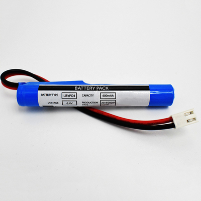 LiFePO4 Stick نوع بطارية 6.4 فولت 600 مللي أمبير موصل JST VH 2P