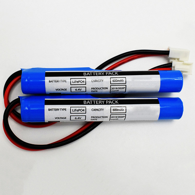 LiFePO4 Stick نوع بطارية 6.4 فولت 600 مللي أمبير موصل JST VH 2P