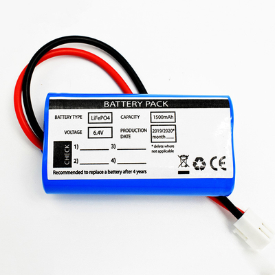 بطارية 1500 مللي أمبير قابلة لإعادة الشحن LiFePO4 6.4V جنبًا إلى جنب