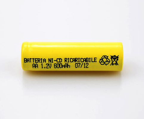 بطارية ني سي دي 16.6 جرام 1.2 فولت قابلة لإعادة الشحن أصفر PVC AA600mAh