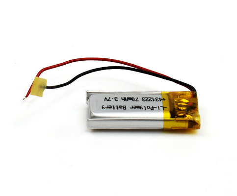 3.7V 70mAh بطارية ليبو بطارية ليثيوم بوليمر قابلة للشحن 431223