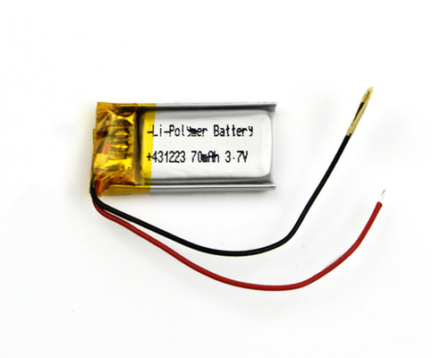 3.7V 70mAh بطارية ليبو بطارية ليثيوم بوليمر قابلة للشحن 431223