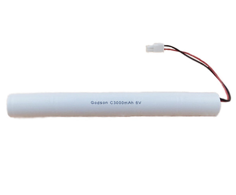 عصا قابلة لإعادة الشحن 6 فولت بطارية Ni-cd C3000mAh عمر دورة طويلة إضاءة الطوارئ
