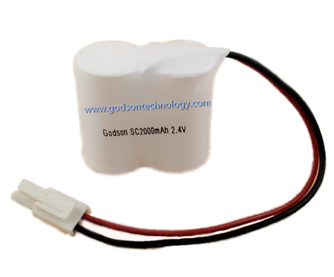 حزمة بطارية النيكل والكادميوم SC2000mAh 2.4V 500 مرة دورة الحياة