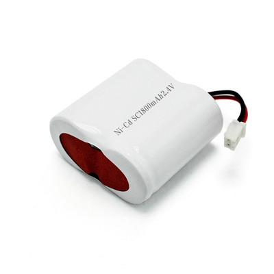 حزمة بطارية نيكل كادميوم قابلة لإعادة الشحن SC1800mAh 2.4V