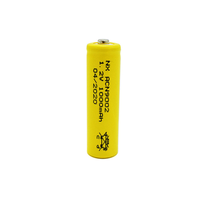 أصفر PVC 1.2 فولت خلايا بطارية Nicd قابلة لإعادة الشحن AA1000mAh نوع العصا